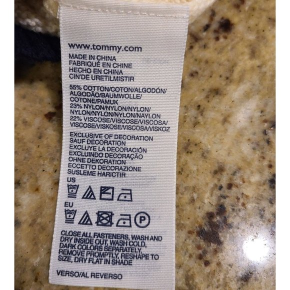 Tommy Hilfiger Womens Size M Cardigan Sweater Button Front Cream Blue - Picture 8 of 12